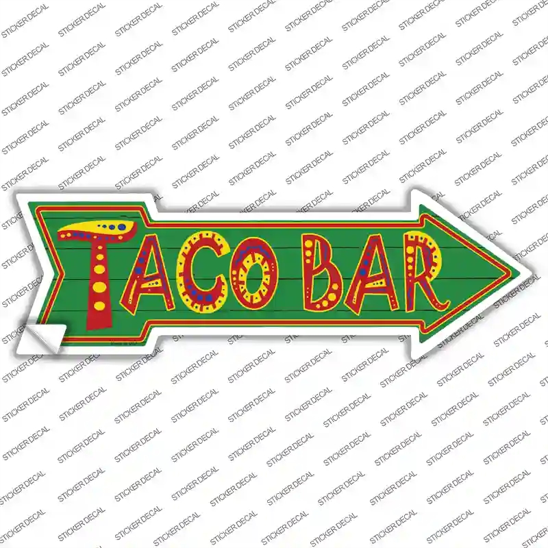 A-351s-L Taco Bar Novelty Arrow Sticker Decal - Large