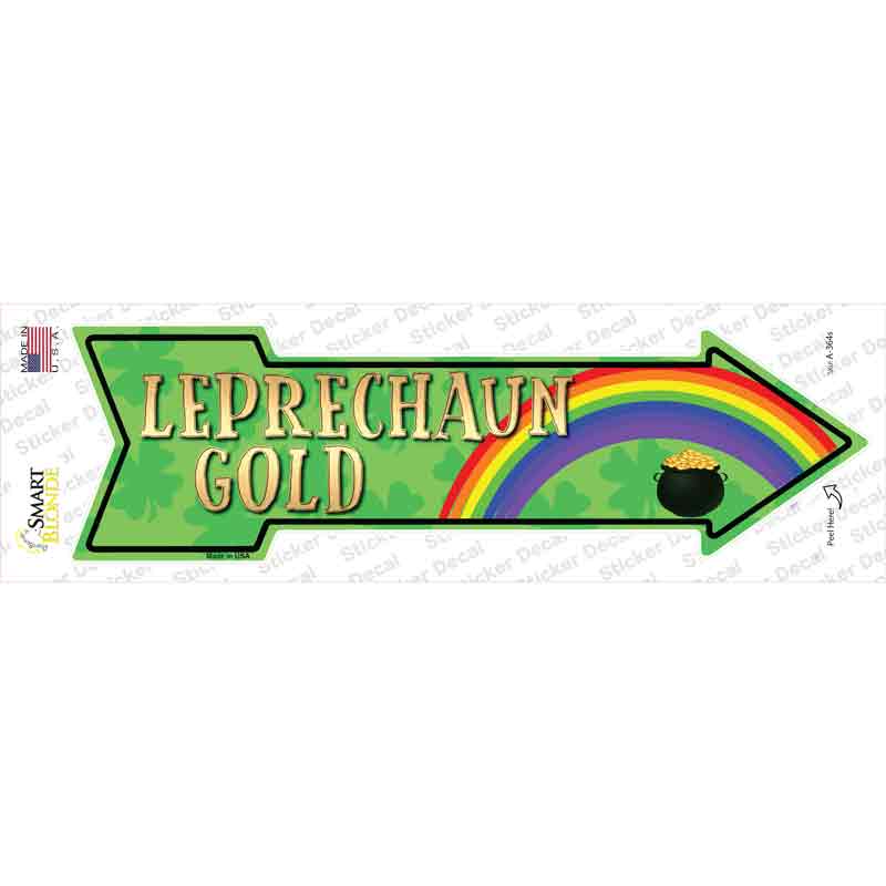 A-364s-M Leprechaun Gold Novelty Arrow Sticker Decal - Medium
