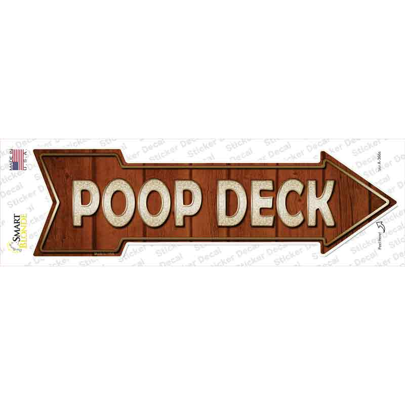 A-366s-M Poop Deck Novelty Arrow Sticker Decal - Medium