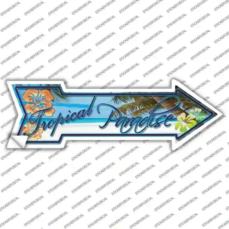 A-368s-XL Tropical Paradise Novelty Arrow Sticker Decal - Extra Large