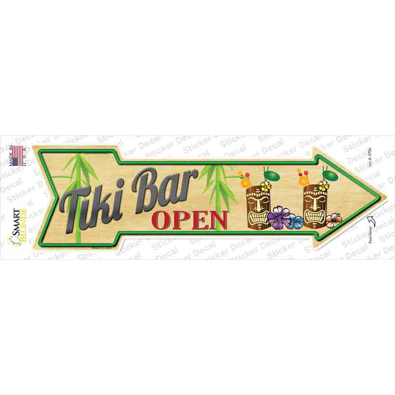 A-370s-M Tiki Bar Open Novelty Arrow Sticker Decal - Medium