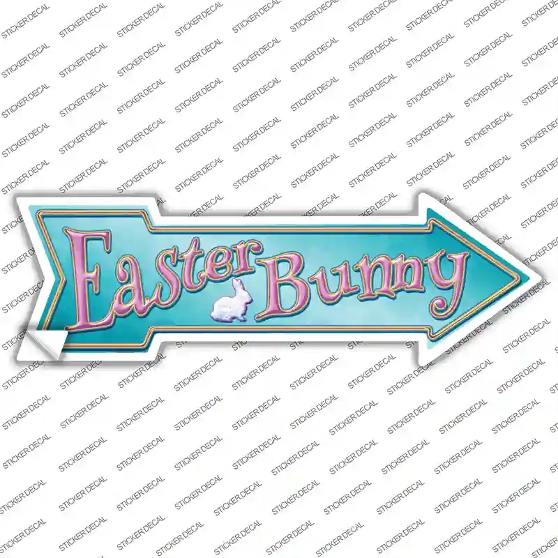 A-395s-L Easter Bunny Novelty Arrow Sticker Decal - Large