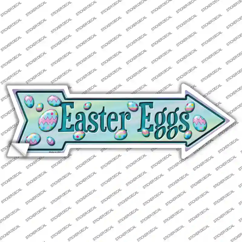 A-396s-L Easter Eggs Novelty Arrow Sticker Decal - Large