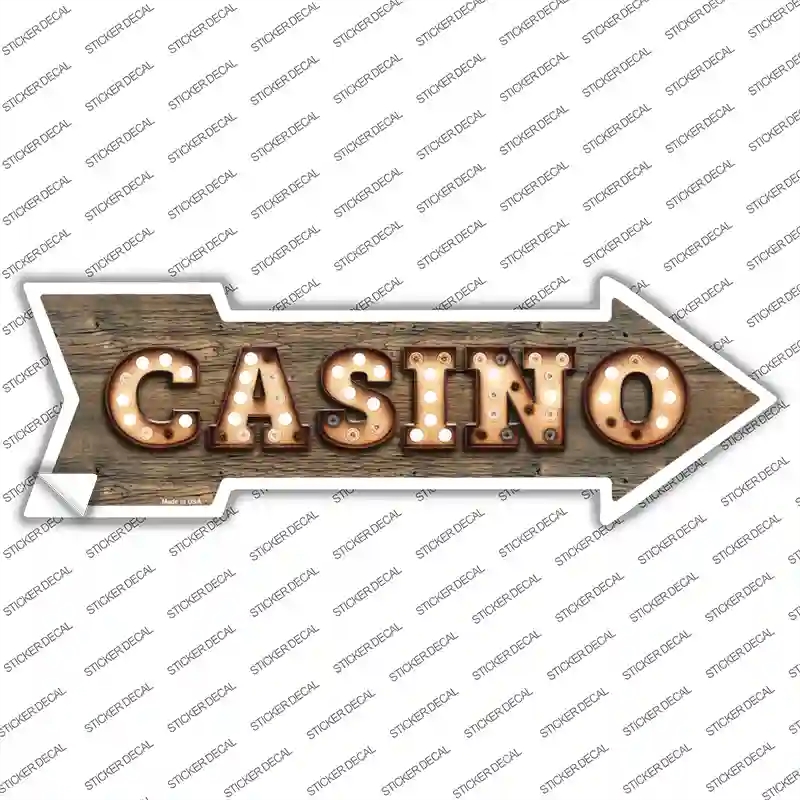 A-422s-S Casino Bulb Letters Novelty Arrow Sticker Decal - Small