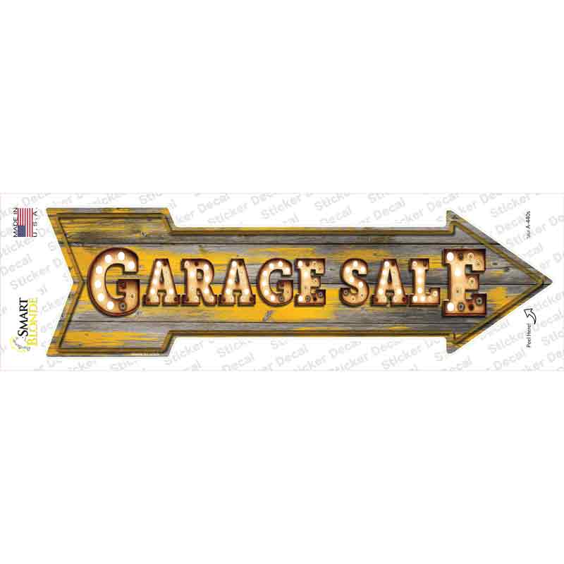 A-440s-M Garage Sale Bulb Letters Novelty Arrow Sticker Decal - Medium