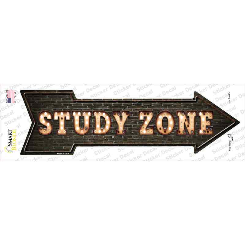 A-446s-M Study Zone Bulb Letters Novelty Arrow Sticker Decal - Medium