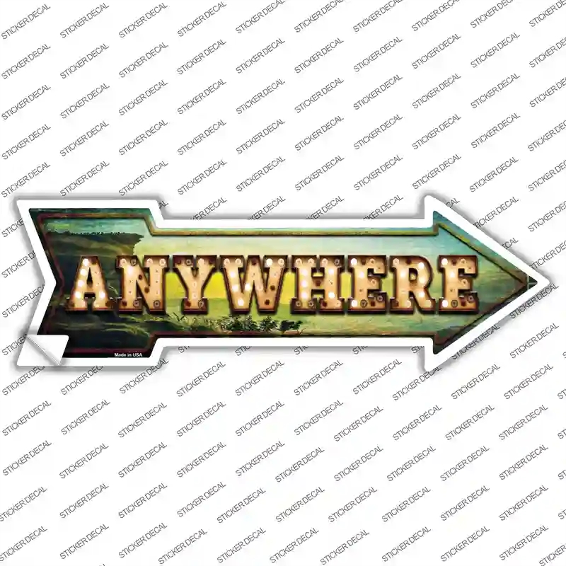 A-451s-L Anywhere Bulb Letters Novelty Arrow Sticker Decal - Large