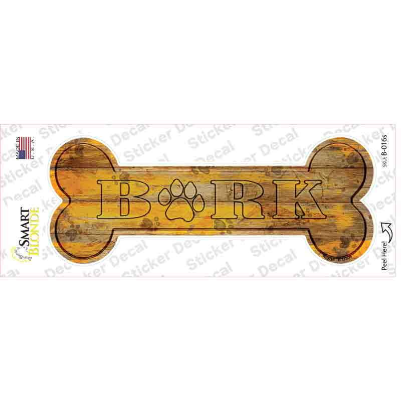 B-016s-M Bark Novelty Bone Sticker Decal - Medium