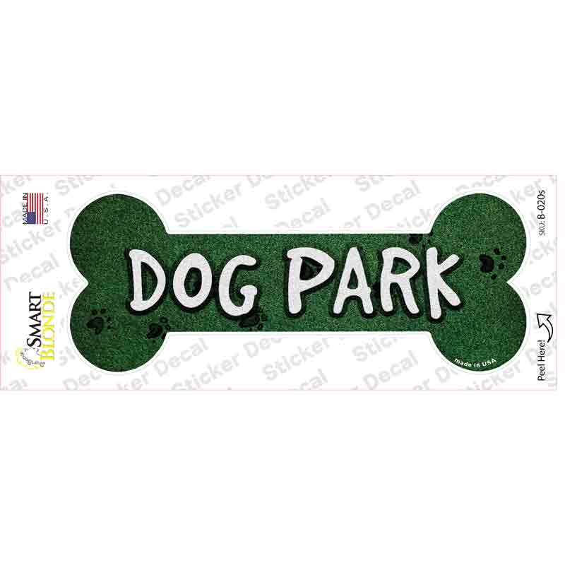 B-020s-M Dog Park Novelty Bone Sticker Decal - Medium