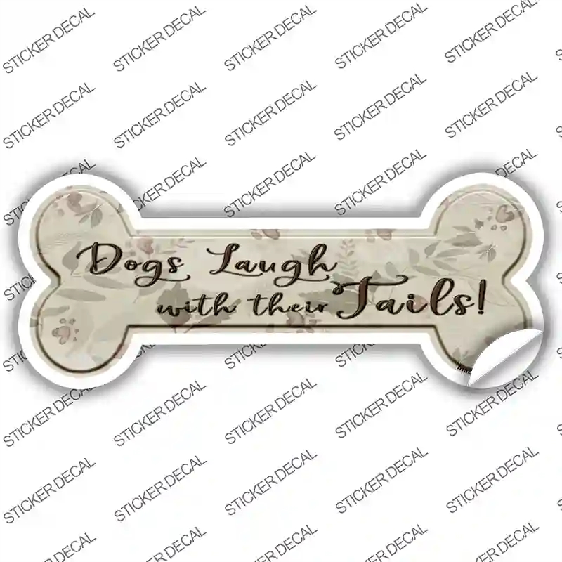 B-027s-L Laugh with Tails Novelty Bone Sticker Decal - Large