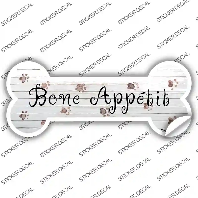 B-033s-S Bone Appetit Novelty Bone Sticker Decal - Small