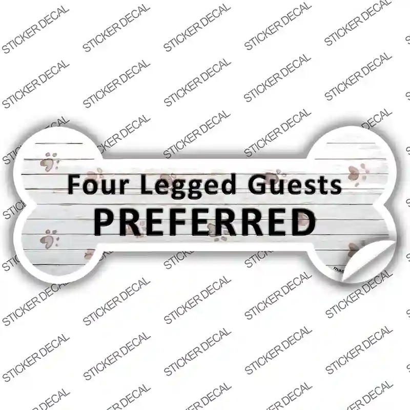 B-036s-S 4 Legged Guests Preferred Novelty Bone Sticker Decal - Small