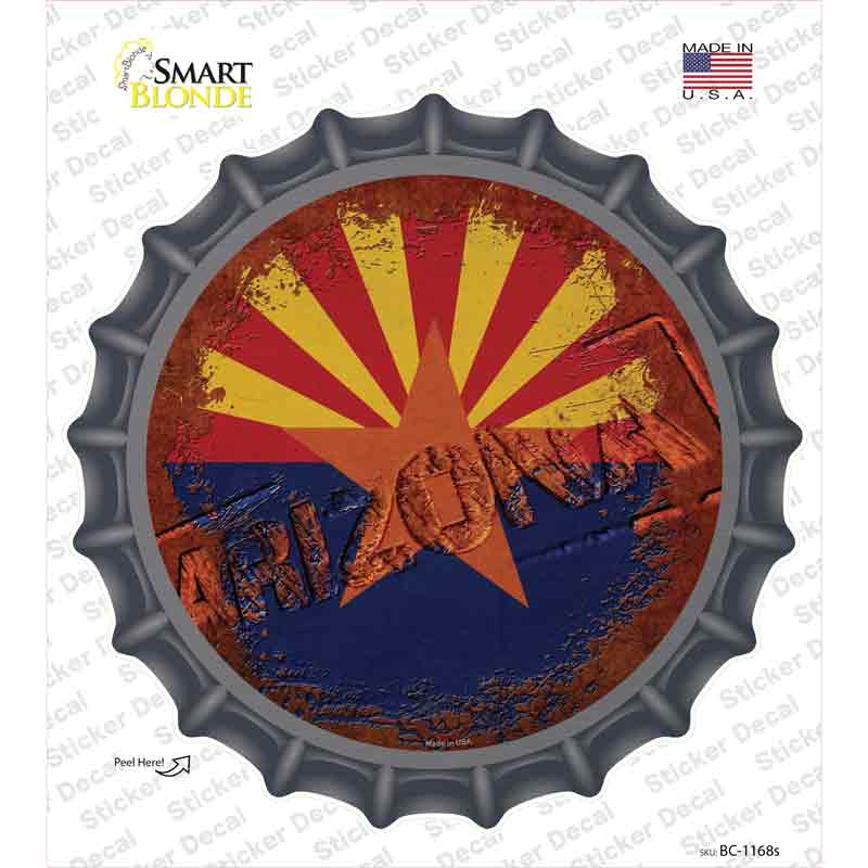 BC-1168s-M Arizona Rusty Stamped Novelty Bottle Cap Sticker Decal - Medium
