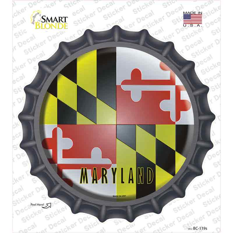 BC-119s-M Maryland State Flag Novelty Bottle Cap Sticker Decal - Medium