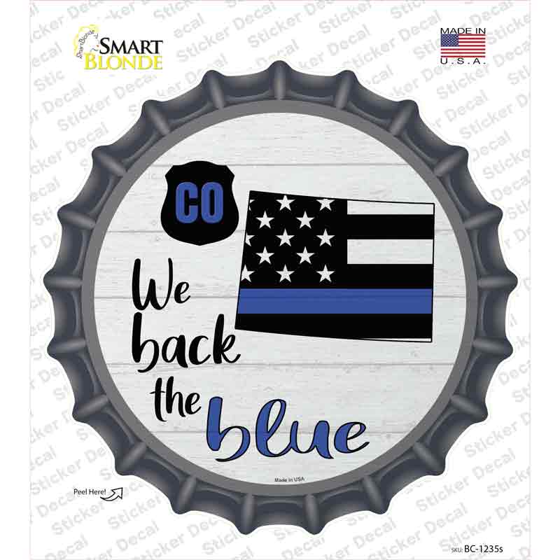 BC-1235s-M Colorado Back the Blue Novelty Bottle Cap Sticker Decal - Medium