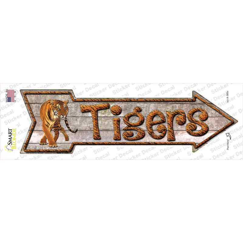 A-305s-M Tigers Novelty Arrow Sticker Decal - Medium