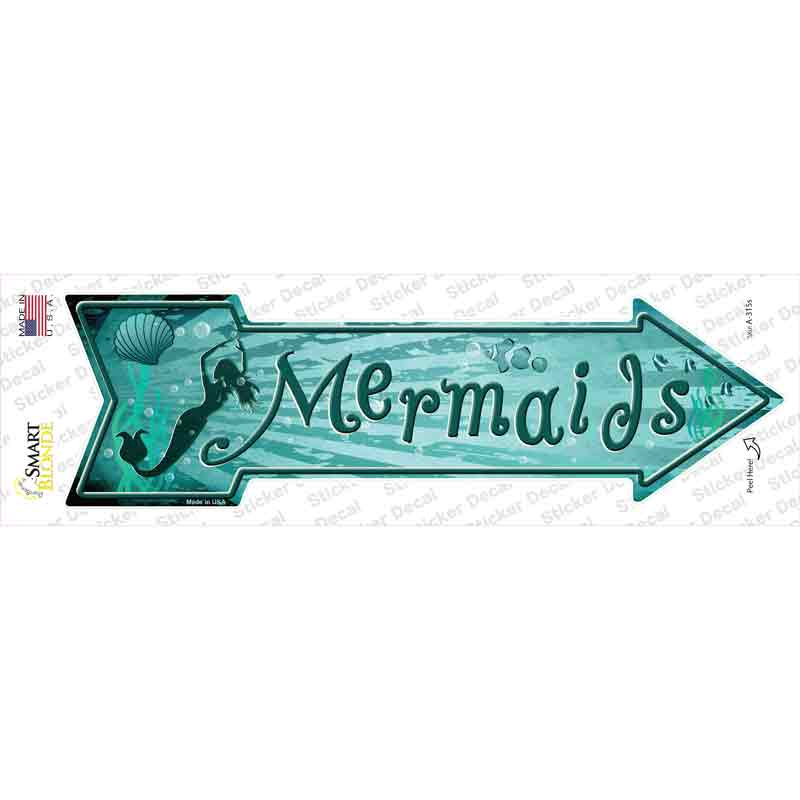 A-315s-M Mermaids Novelty Arrow Sticker Decal - Medium