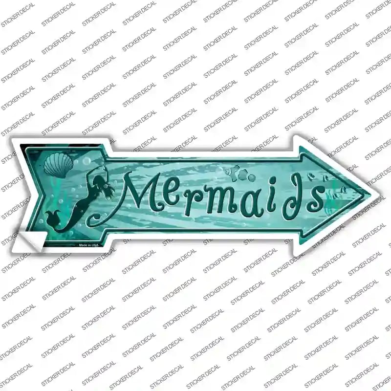 A-315s-S Mermaids Novelty Arrow Sticker Decal - Small