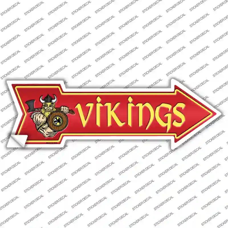 A-358s-L Vikings Novelty Arrow Sticker Decal - Large