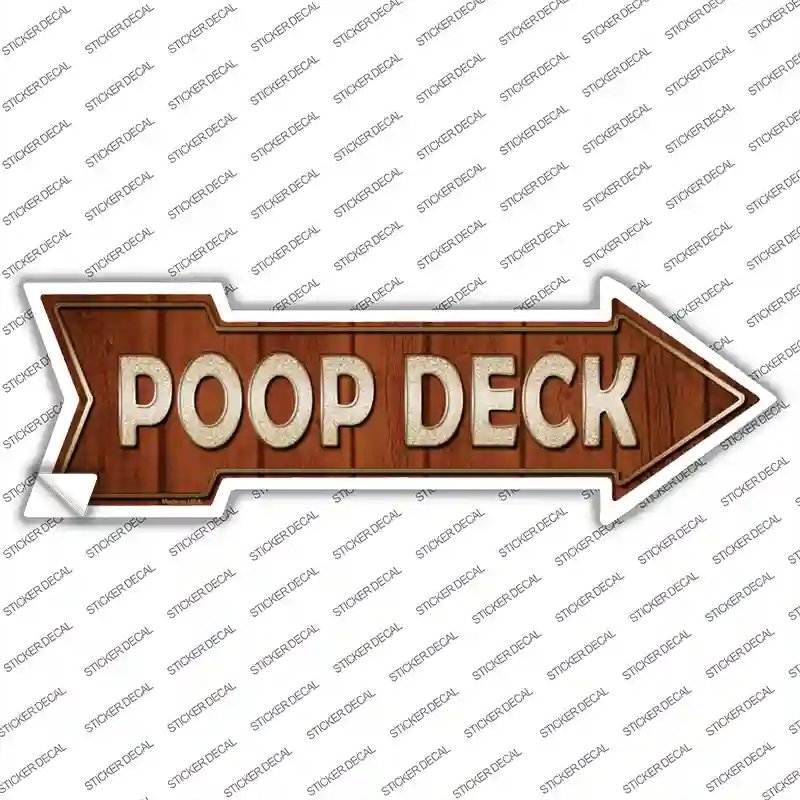 A-366s-S Poop Deck Novelty Arrow Sticker Decal - Small