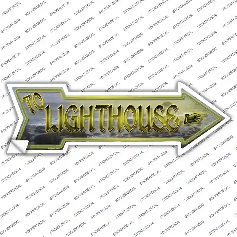 A-367s-S To Lighthouse Novelty Arrow Sticker Decal - Small