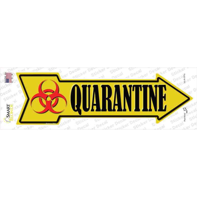 A-371s-M Quarantine Novelty Arrow Sticker Decal - Medium
