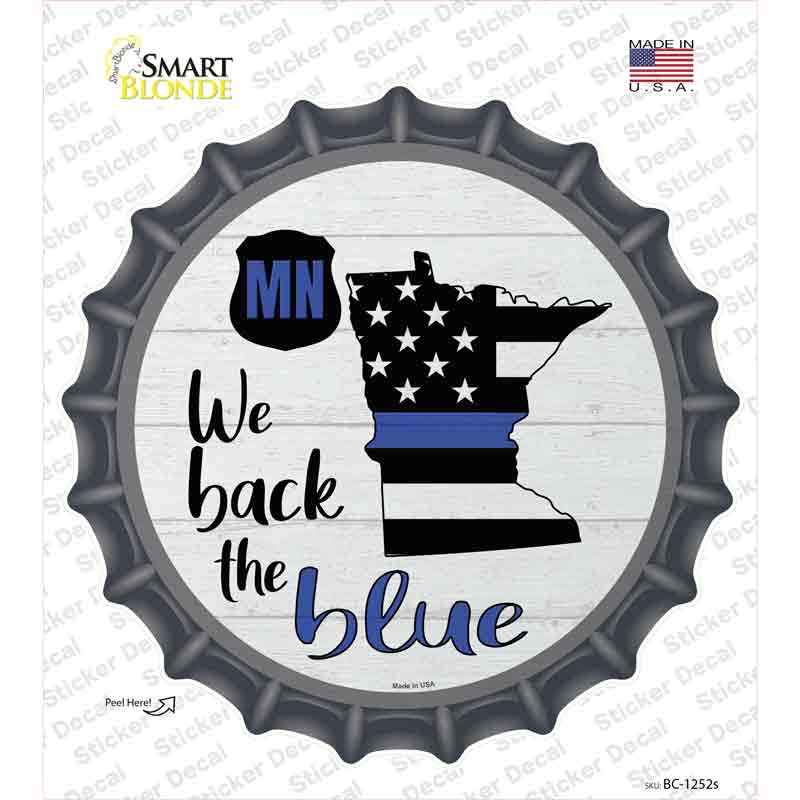 BC-1252s-M Minnesota Back the Blue Novelty Bottle Cap Sticker Decal - Medium