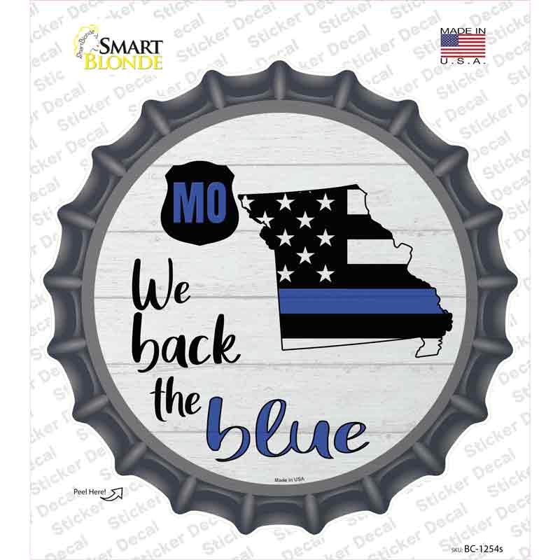 BC-1254s-M Missouri Back the Blue Novelty Bottle Cap Sticker Decal - Medium
