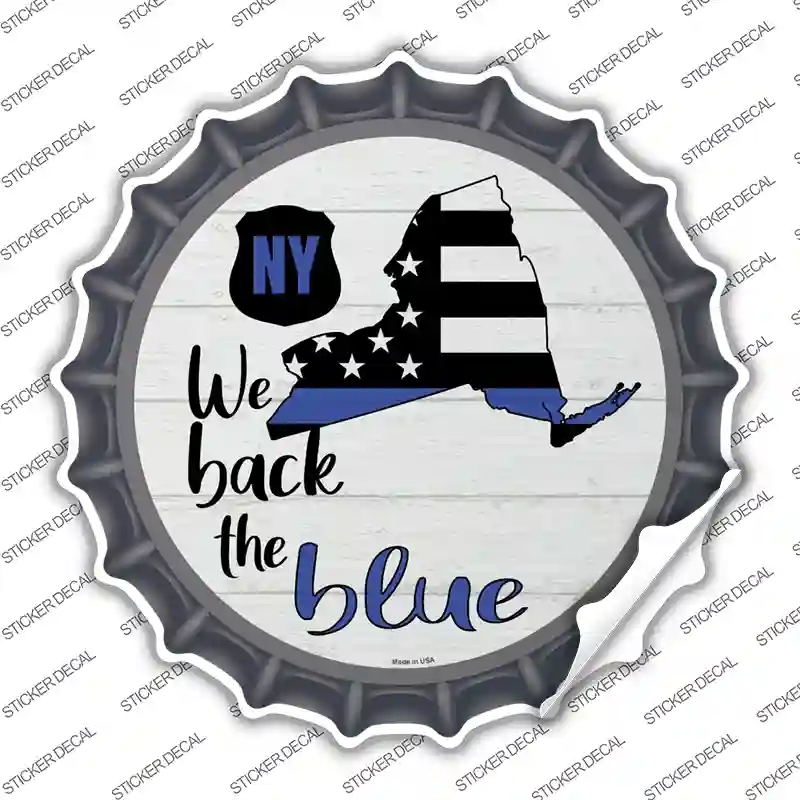 BC-1261s-S   York Back the Blue Novelty Bottle Cap Sticker Decal - Small