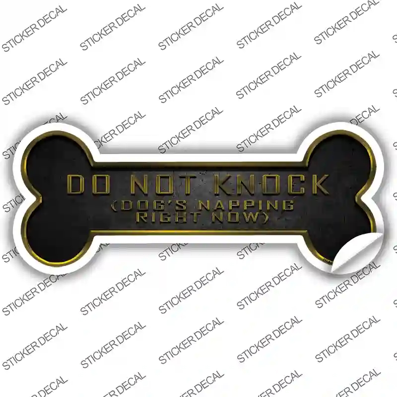 B-078s-S Dog is Napping Novelty Bone Sticker Decal - Small