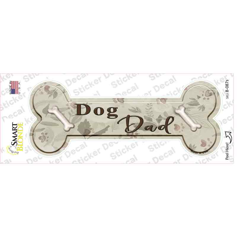 B-087s-M Dog Dad Novelty Bone Sticker Decal - Medium