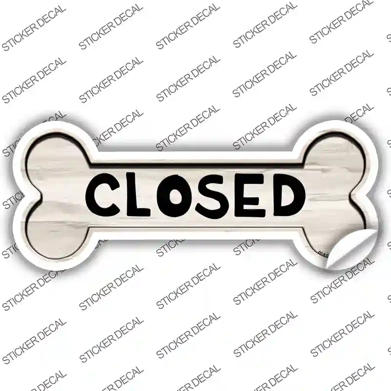 B-089s-L Closed Novelty Bone Sticker Decal - Large