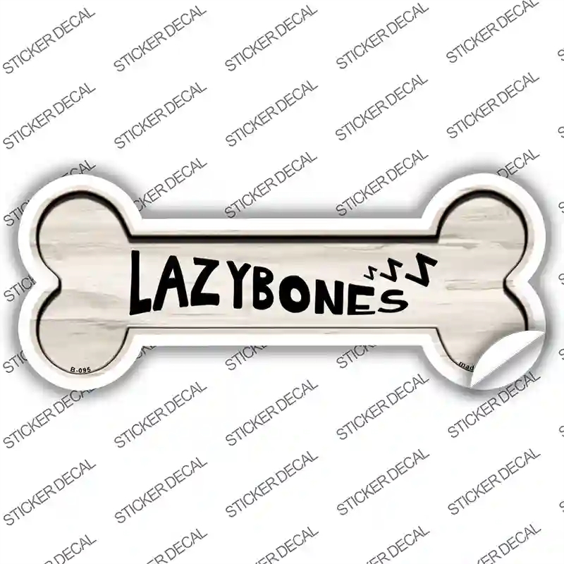 B-095s-L Lazybones Novelty Bone Sticker Decal - Large