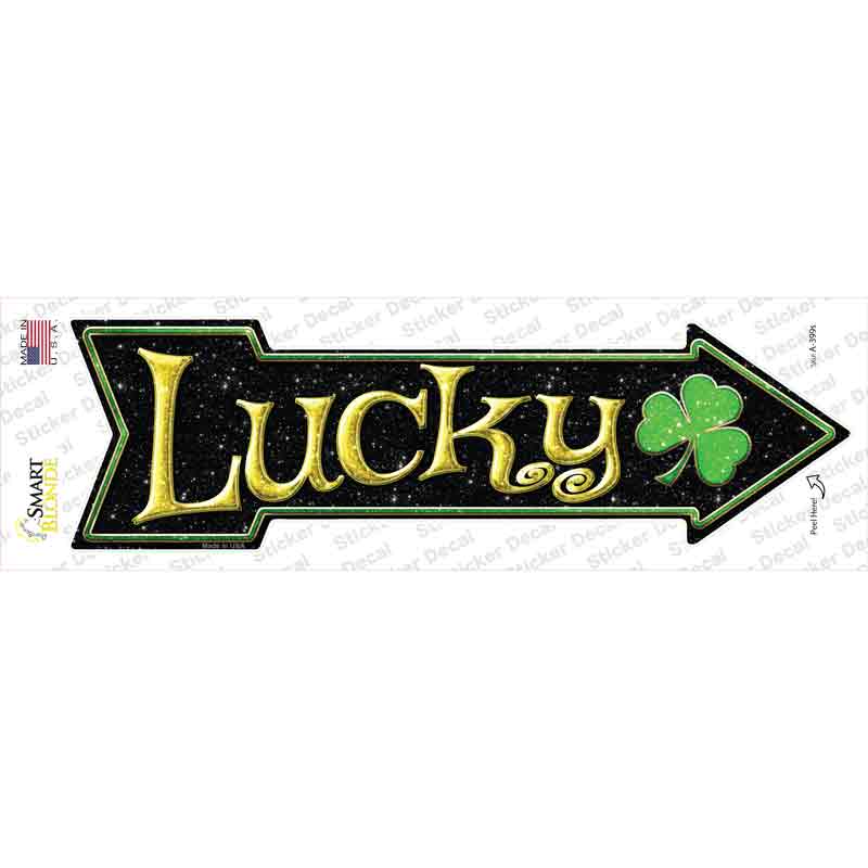 A-399s-M Lucky Clover Novelty Arrow Sticker Decal - Medium