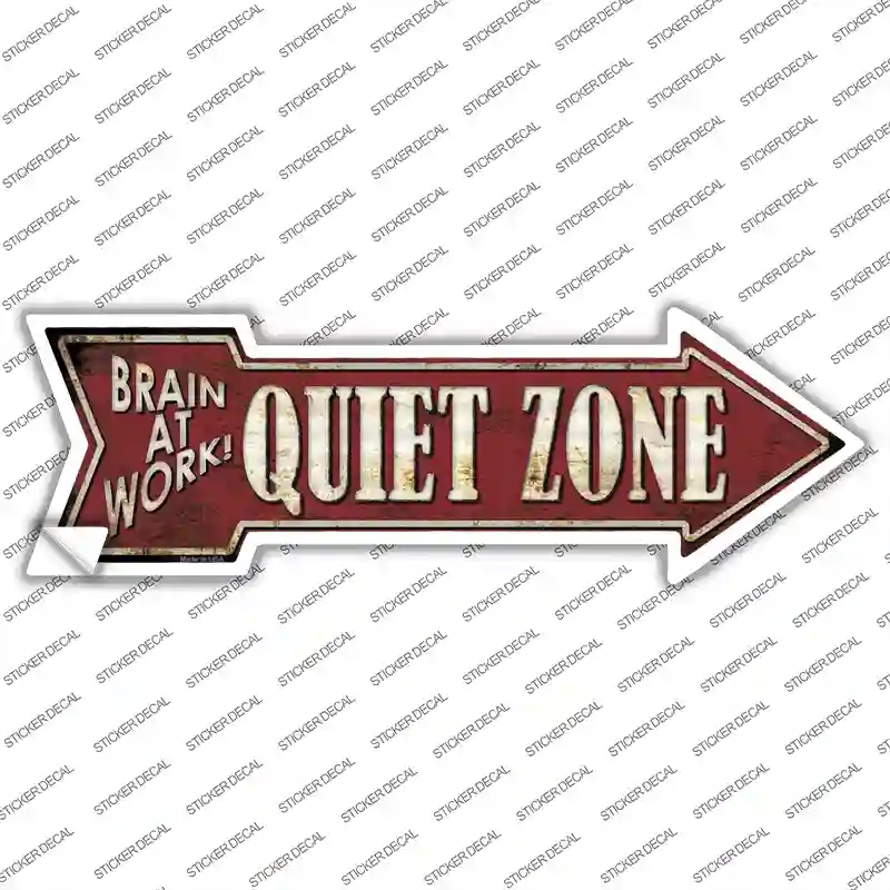 A-404s-S Quiet Zone Novelty Arrow Sticker Decal - Small