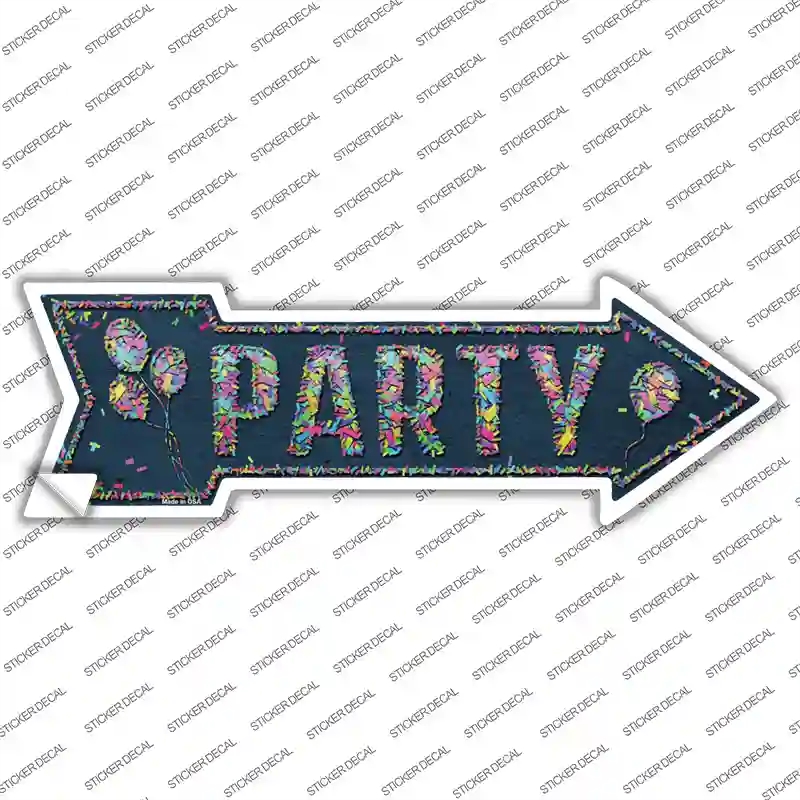 A-420s-L Party Confetti Novelty Arrow Sticker Decal - Large