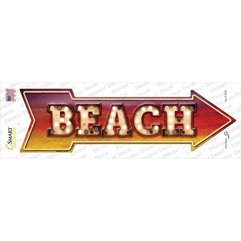 A-433s-M Beach Bulb Letters Novelty Arrow Sticker Decal - Medium