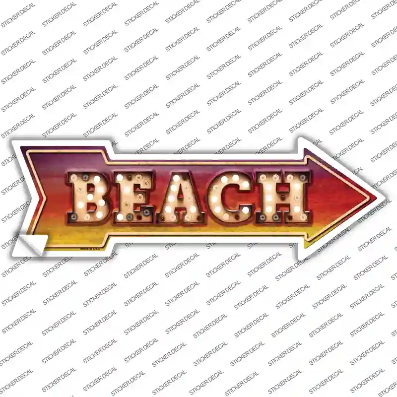 A-433s-S Beach Bulb Letters Novelty Arrow Sticker Decal - Small