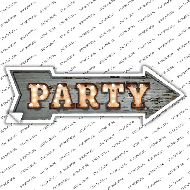 A-434s-S Party Bulb Letters Novelty Arrow Sticker Decal - Small