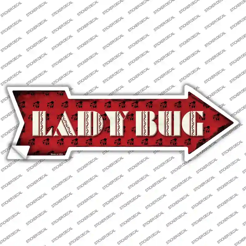 A-388s-L Lady Bug Novelty Arrow Sticker Decal - Large