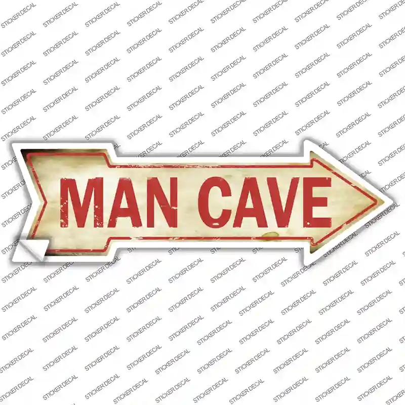 A-390s-L Man Cave Novelty Arrow Sticker Decal - Large
