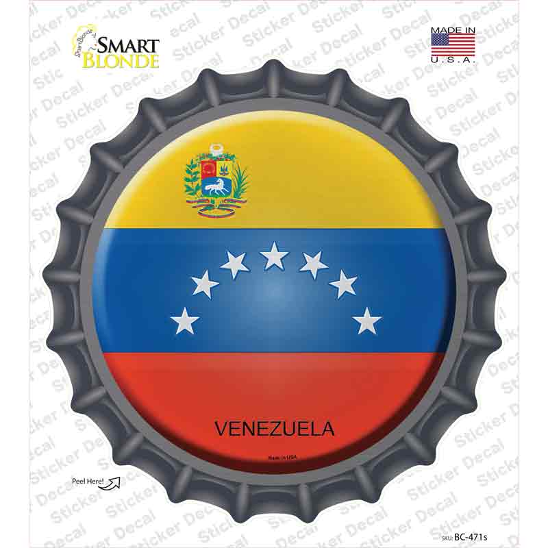 BC-471s-M Venezuela Country Novelty Bottle Cap Sticker Decal - Medium
