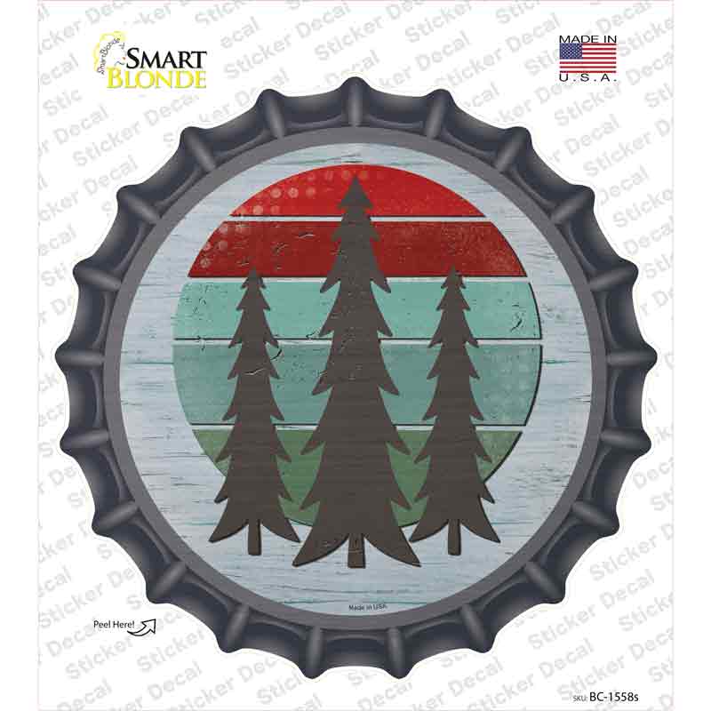 BC-1558s-M Three Trees Novelty Bottle Cap Sticker Decal - Medium