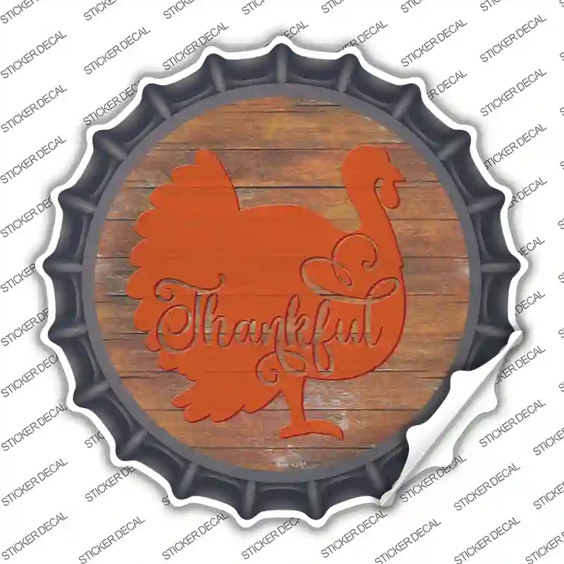 BC-1566s-XL Thanksgiving Turkey Novelty Bottle Cap Sticker Decal - Extra Large