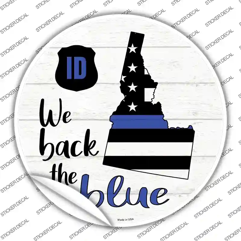 C-1241s-XL Idaho Back the Blue Novelty Circle Sticker Decal - Extra Large