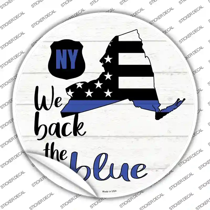 C-1261s-L   York Back the Blue Novelty Circle Sticker Decal - Large