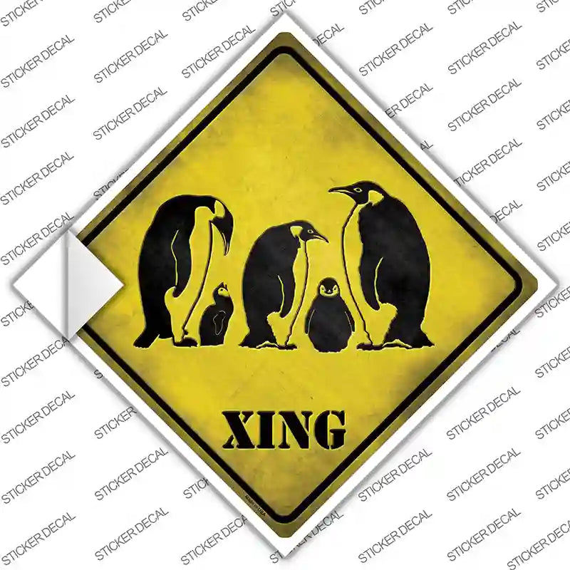 CX-135s-S Penguin Xing Novelty Diamond Sticker Decal - Small