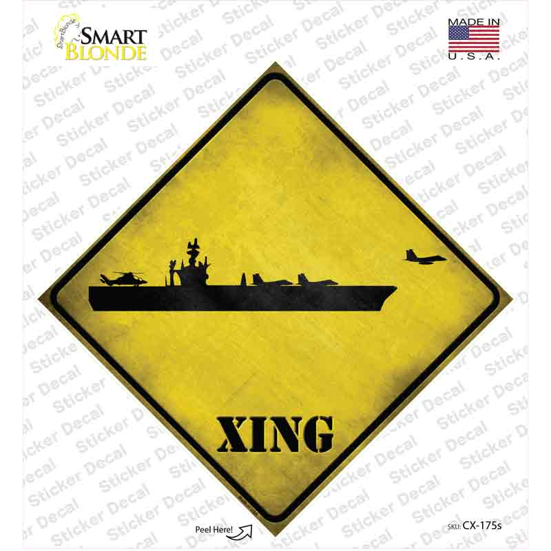 CX-175s-M Aircraft Carrier Xing Novelty Diamond Sticker Decal - Medium