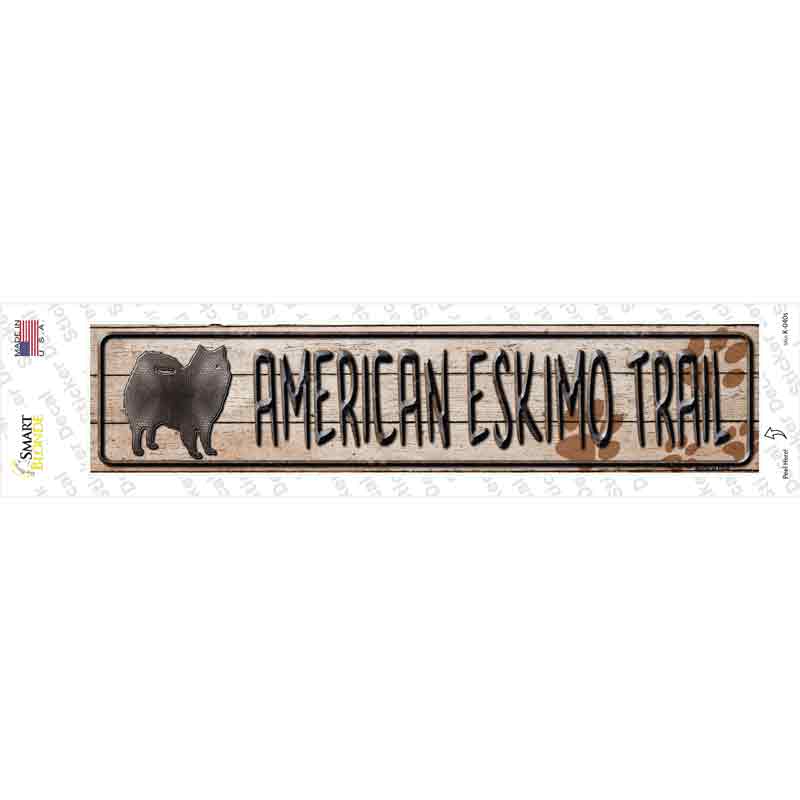 K-040s-M American Eskimo Trail Novelty Narrow Sticker Decal - Medium