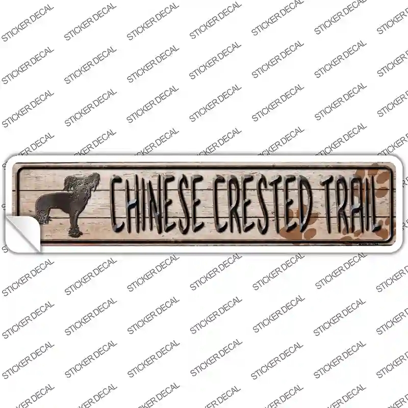 K-050s-S Chinese Crested Trail Novelty Narrow Sticker Decal - Small